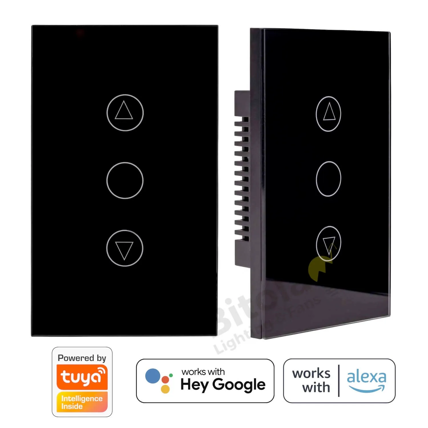 Havit HaviSmart Series HV9211 Black Smart WiFi Glass Touch Dimmer Wall Switch + On/Off 2-in-1